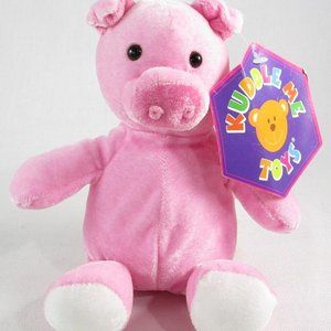NOS Kellytoy Kuddle Me Toys 8" Pink Pig Plush Stuffed Animal